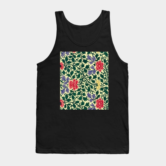 WildFlowers Vintage Floral Pattern Tank Top by Haministic Harmony